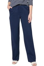 Denim  Co. EasyWear Twill Full-Length Wide-Leg Pant Navy