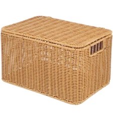 Storage Basket Closet Woven Baskets with Lid Small Bins Lids Boxes