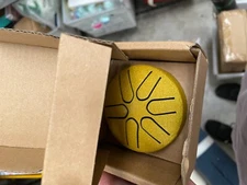 Steel Tongue Drum 9x10x6cm - Sparkly Gold Metal