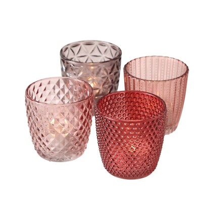 Boltze Windlicht Marilu 4 teilig (rose)