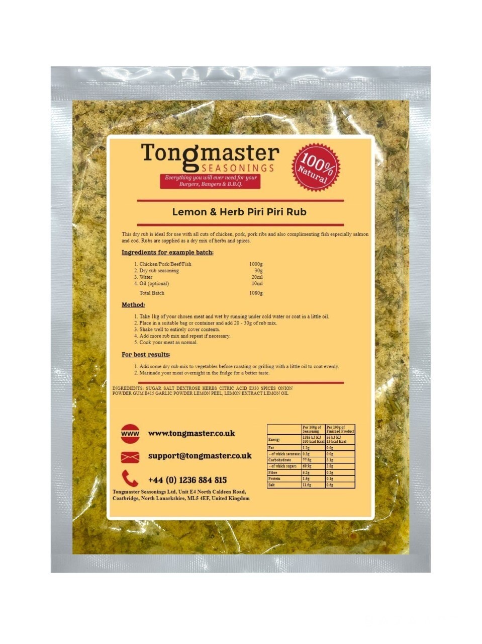 Lemon & Herb Piri Piri Meat Rub - 400g