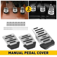 Universal Non-Slip Gas Car Manual Brake Foot Pad Cover Pedal Accessories Silver