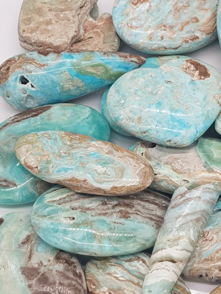 Blauer Aragonit Stress Stein Mixed Trommelsteine Heilstein Naturstein Edelstein - Bild 4 von 4