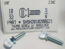  10-32x5/8 Thumb Screws With Shoulder Steel Zinc Plated 25 