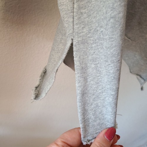 Promesa US Women's Size L Mixed Media 100% Cotton Striped Hooded Sweatshirt - Picture 5 of 9