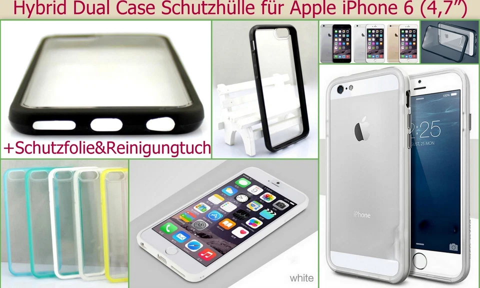 Hard Case Cover Schale Etui Handy hart Dual Tasche Bumper Schutz Hülle Folie Set - Bild 1 von 4
