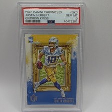 Panini 2020 Chronicles Gridiron Kings Justin Herbert Chargers RC #GK-3 PSA 10