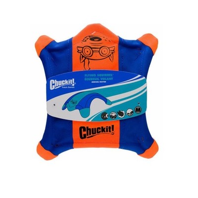 Chuckit! FLYING SQUIRREL Dog Fetch Toy Floating Flyer Glowing Paws MED 10-inch