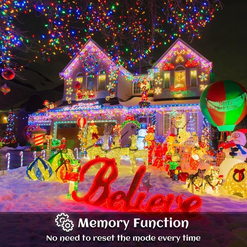 Eiszapfen Lichter Außen - 33ft Weihnachtsbeleuchtung mit 400LED 75 Tropfen 8 Modi, P... - Bild 9 von 9