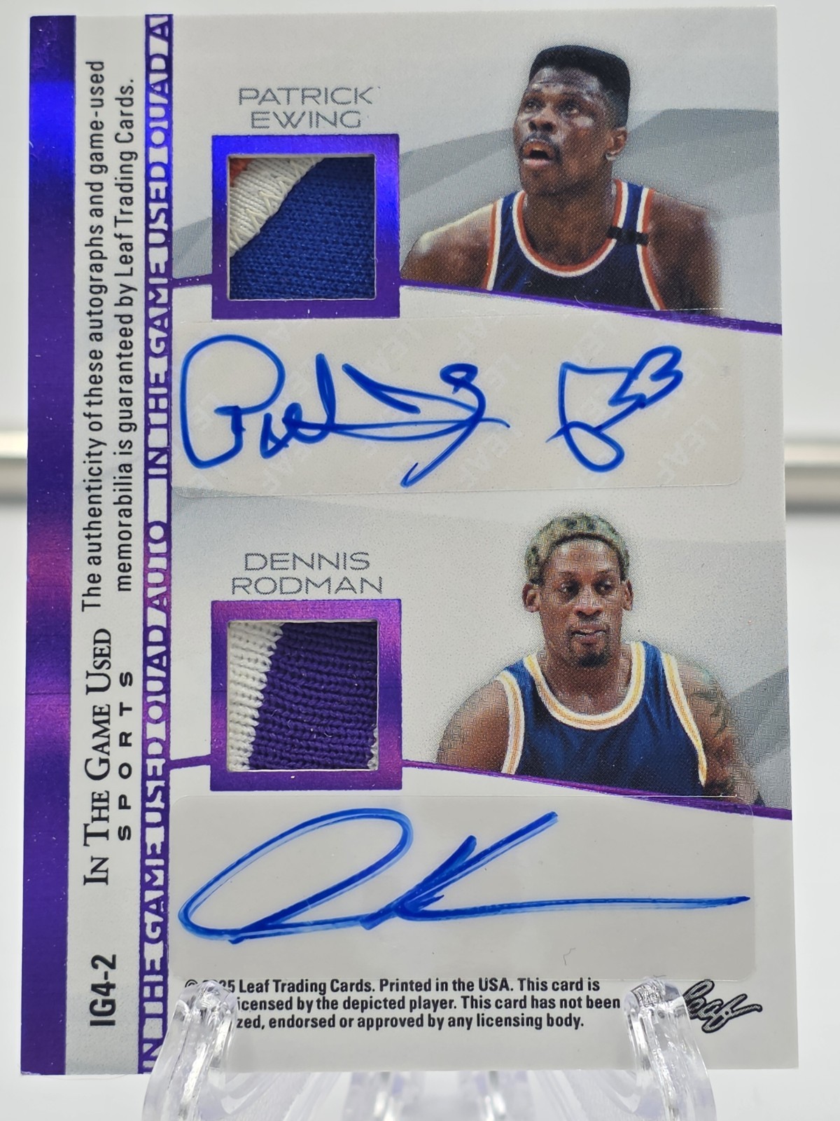 2025 Leaf In The Game Used Magic Johnson Barkley-Ewing-Rodman Quad Relic Auto /6 view 15
