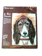 Vtg Vogart Latch Hook Kit Best Friends Basset Hound Rug or Wall Hanging 18 X 24