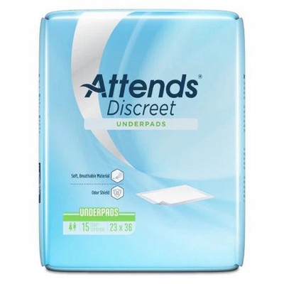 Discreet Disposable Underpad Polymer Light Absorbency Case Of 10 By Attends