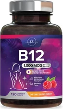 B 12 Vitamin Chewables 1000 mcg - B12 Complex with Heart & Nerve Energy Health