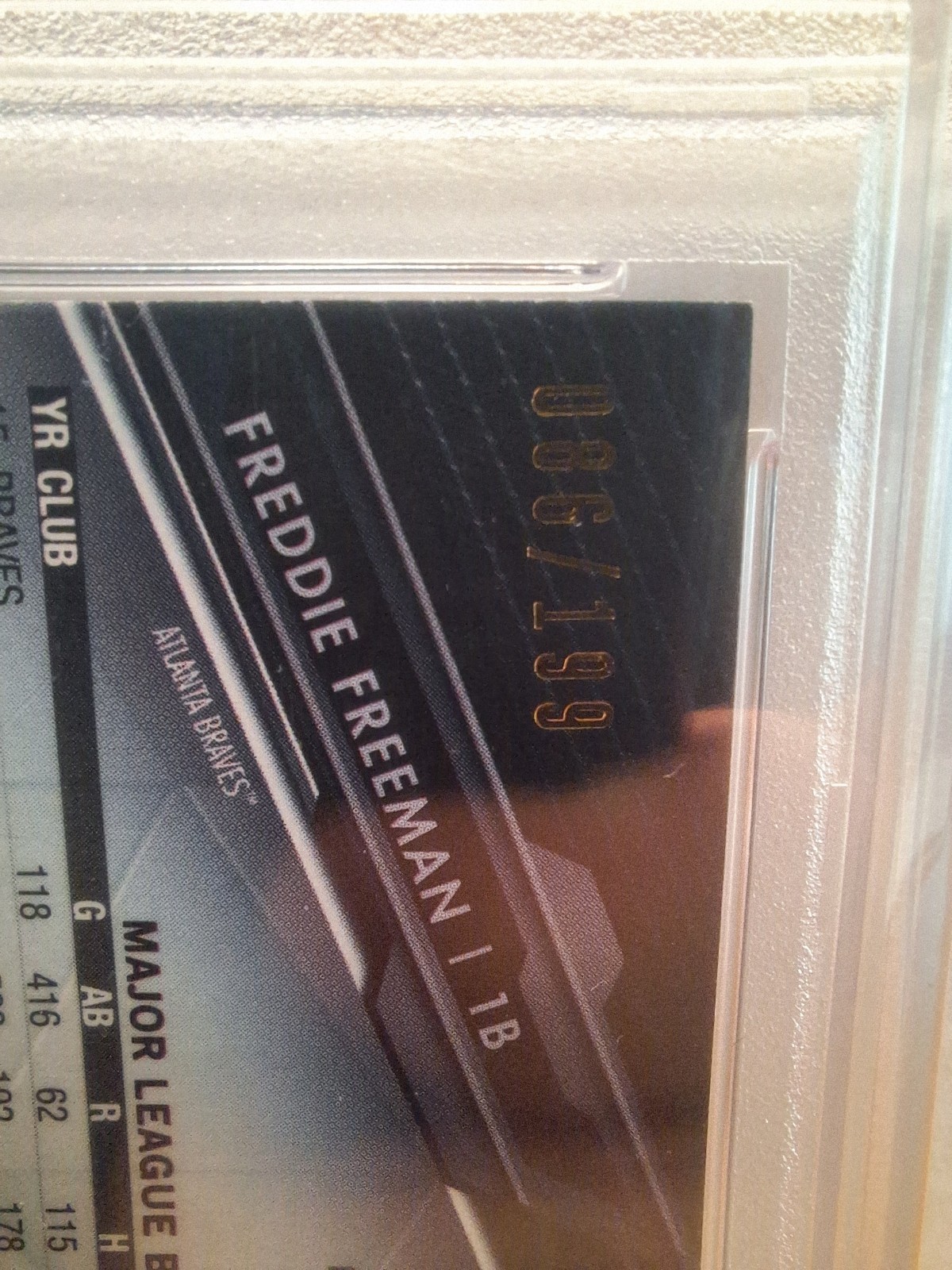 2020 Topps Chrome Black Freddie Freeman #42 Refractor 086/199 PSA 9