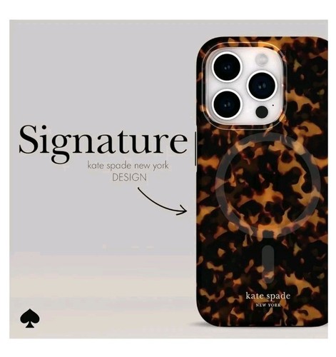 NIB kate spade New York Case for iPhone 15 Pro w/ MagSafe - Transparent Tortoise - Picture 4 of 11