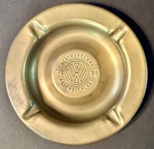 1988 Volkswagen Westmoreland Solid Brass Ashtray Vintage VW Auto Advertersing