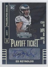 2014 Panini Contenders Playoff Ticket 86/199 Ed Reynolds (Seat Row Sec) Auto 0v1
