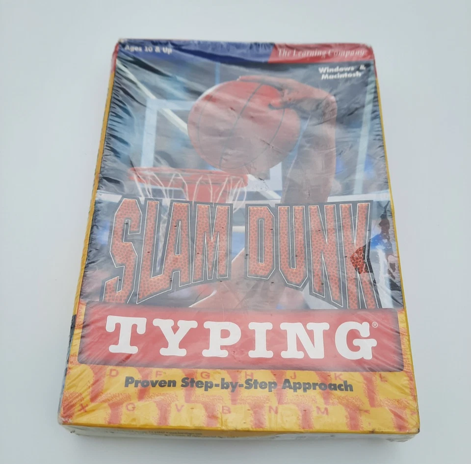 Slam Dunk Typing PC CD-ROM The Learning Company 1997 Sealed New Box Warp Damage - Image 2 of 4