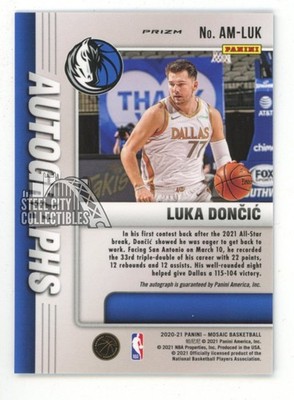 Luka Doncic 2020-21 Panini Mosaic Basketball Autograph Card #AM