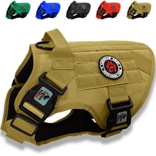 Tactical Dog Harness for Large Dogs; No-Pull Dog Vest with Handle and Patches...