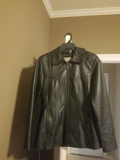 JONES NEW YORK Leather Jacket Black Blazer