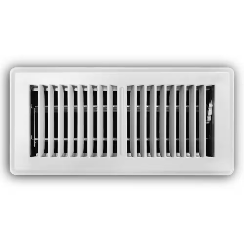 как выглядит 4 In. X 10 In. 2-Way Steel Floor Register in White фото