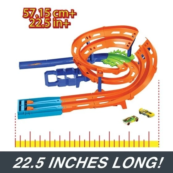 Hot Wheels Whip Around Raceway Track Set 2 Coches 1:64 Plegable Almacenamiento 4+ Foto 3 de 4