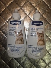 PetArmor Ear Mite and Tick Treatment for Cats, 3 Oz Lot Of 2