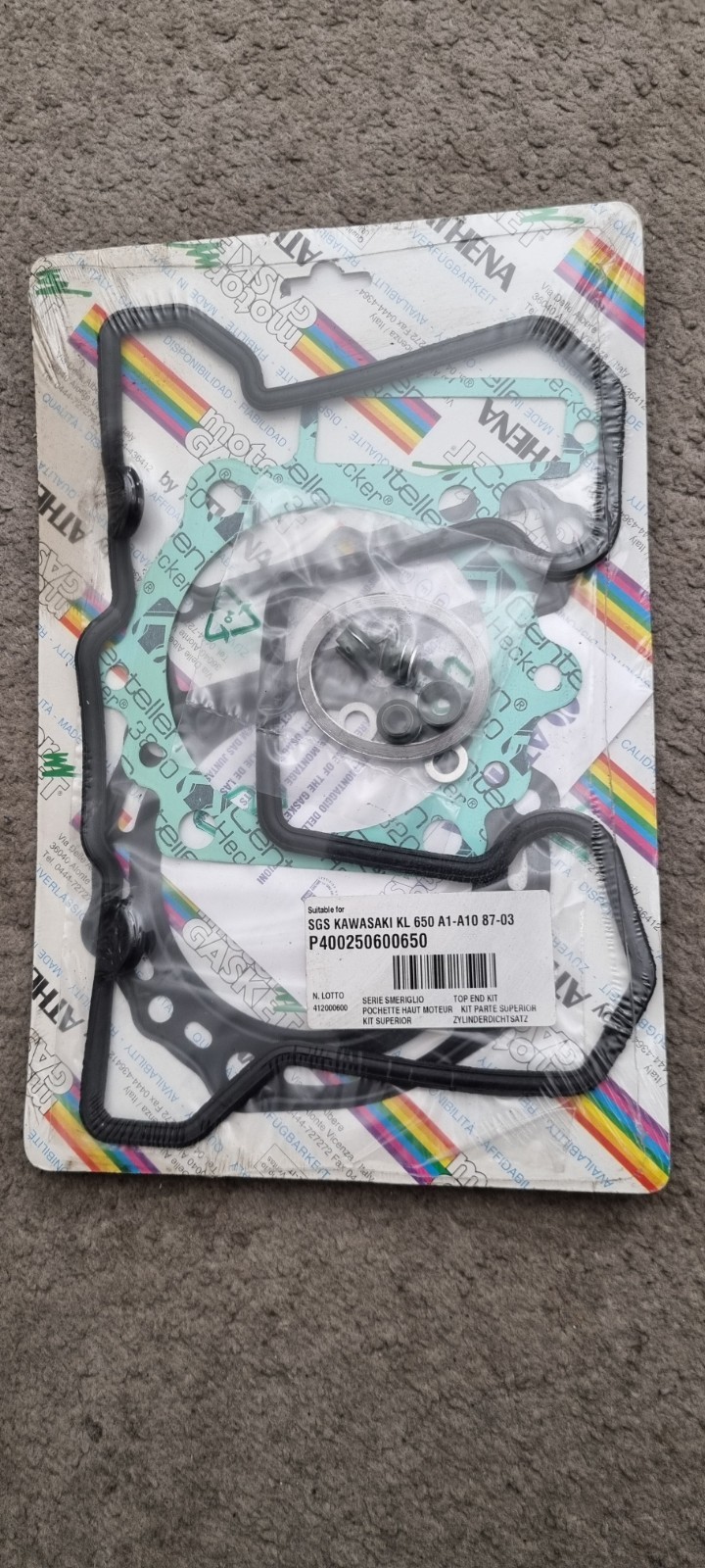 Athena TOP END Engine Gasket Kit  Kawasaki KLR650 1987-2003 P400250850650 KL650