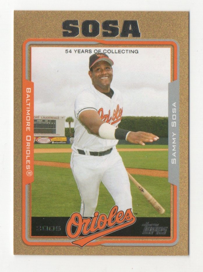 2005 Topps Updates & Highlights Sammy Sosa Gold 392/2005 Orioles UH1