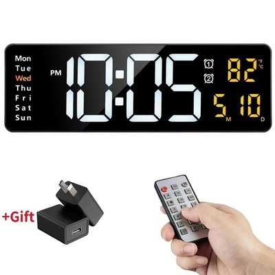 16'' Large Digital Wall Clock with Remote, Large Display LED Wall Clock Timer ;