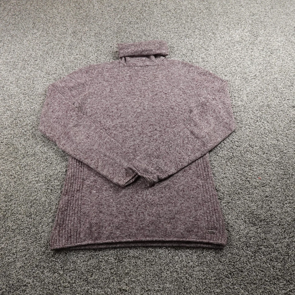 Columbia 毛衣女式 L 紫色 Heather Ragg 罗纹针织套衫高领 — 第 2/4 张图片