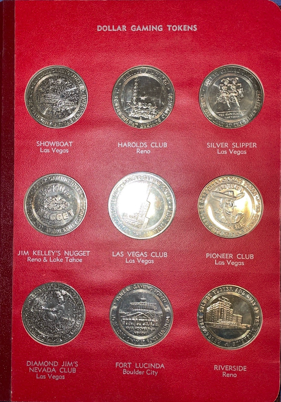 VINTAGE 1965 FRANKLIN MINT NEVADA PROOF LIKE DOLLAR CASINO GAMING TOKENS