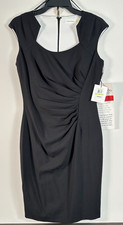 Calvin Klein Black sleeveless Ruched Sheath Dress Size 4