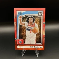 2024-25 Donruss Optic Bub Carrington Rated Rookie Red Glitter Prism /75 Wizards