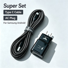 For Samsung Galaxy Android Fast Charger Adapter 10FT Type C Phone Charging Cable