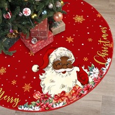 48 Inch Christmas Tree Skirt Double Layer Large Snowflake Xmas Tree Mat Decor...
