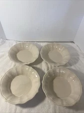 Pioneer Woman PAIGE LINEN WHITE Soup / Cereal bowl 8 1/4", Set of 4