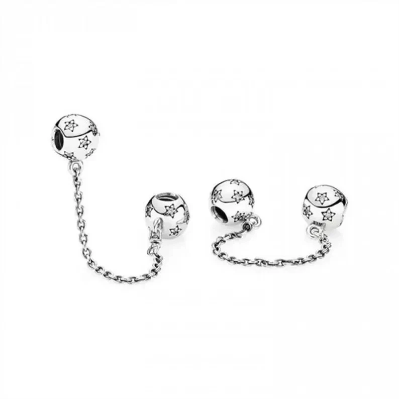 Starry Sparkling Safety Chain Charm - S925 For European Style Bracelet - Image 3 of 3