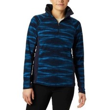 Columbia Blue Glacial IV Print 1/2 Zip Pullover Top