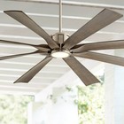 70" Outdoor Ceiling Fan with Light LED Remote Nickel Damp Rated for Patio Porch