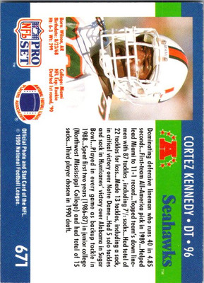 1990 Pro Set #671 Cortez Kennedy | eBay
