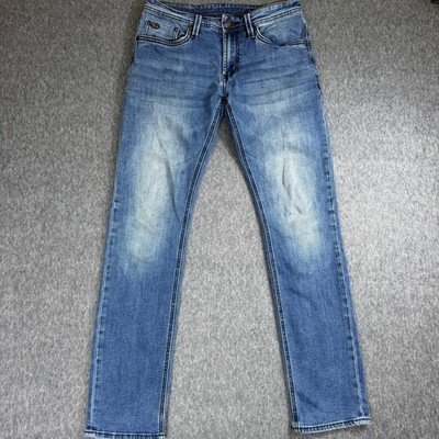 Buffalo David Bitton Evan-X Jeans Mens 30x32 Blue Straight Stretch Medium Wash