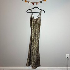90's Victoria's Secret leopard print strappy lingerie slip dress