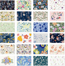 24 Pack Blank Cards and Envelopes, Floral Design Greeting Cards 4x6 inches Bla