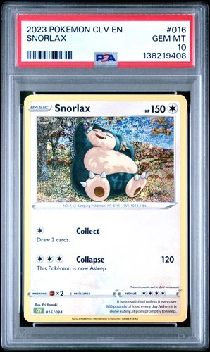 PSA GEM MT 10 - POKEMON CLV-TRADING CARD GAME CLASSIC SNORLAX