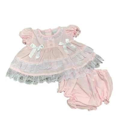 TINY CHICK Newborn Smaller Tiny Baby Dress Premature Pink with Frills