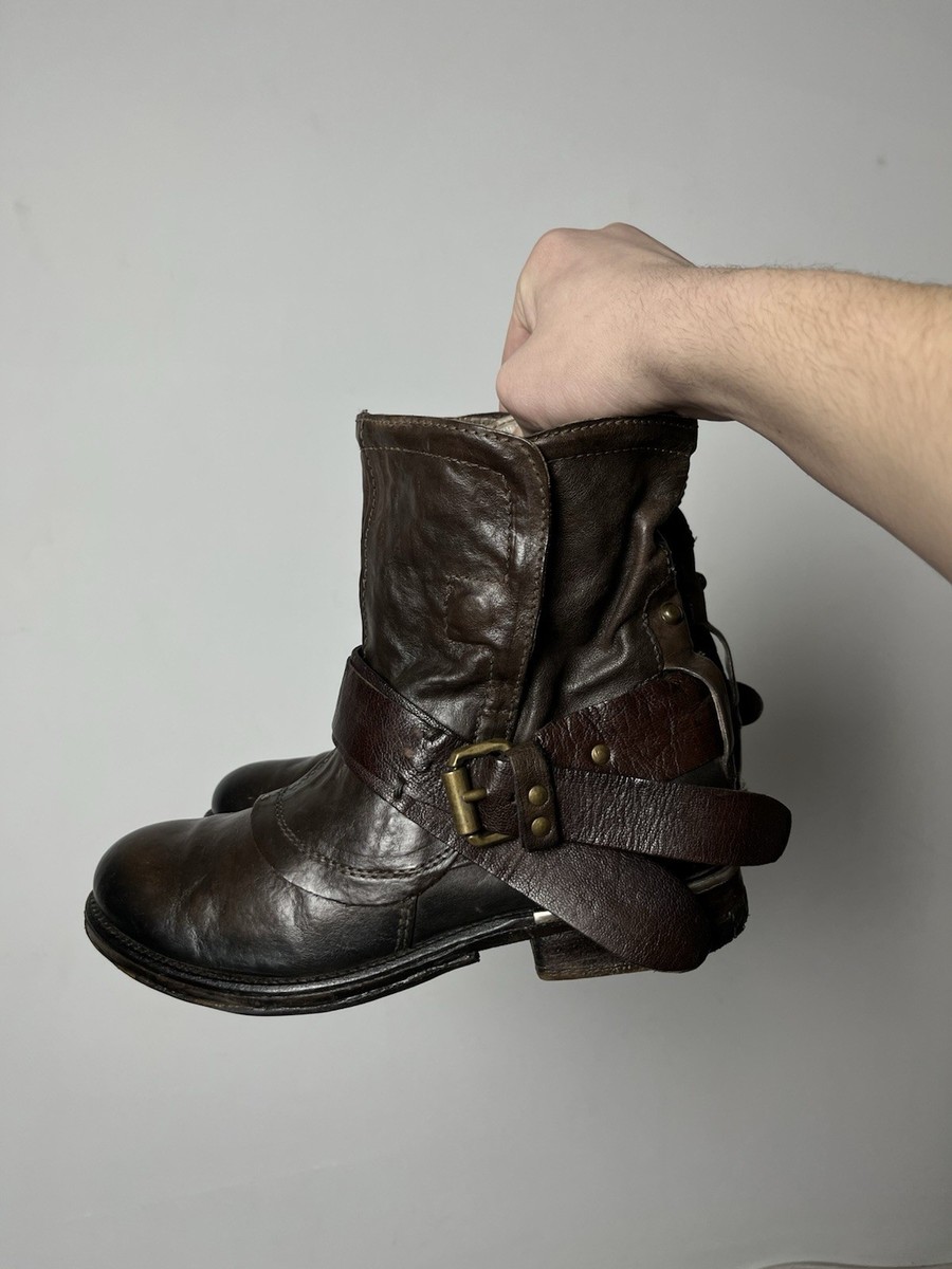 🔥A.S.98 AIRSTEP ANKLE STRAPS LEATHER 90'S VINTAGE WESTERN BOOTS