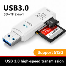 2 in 1 USB 3.0 Card Reader TF Micro SD Memory Card Adapter High Speed for PC Lap