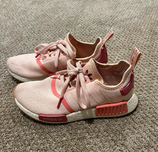 adidas Girls Pink Mesh Striped Logo Low Top Sneakers Breathable Lace Up